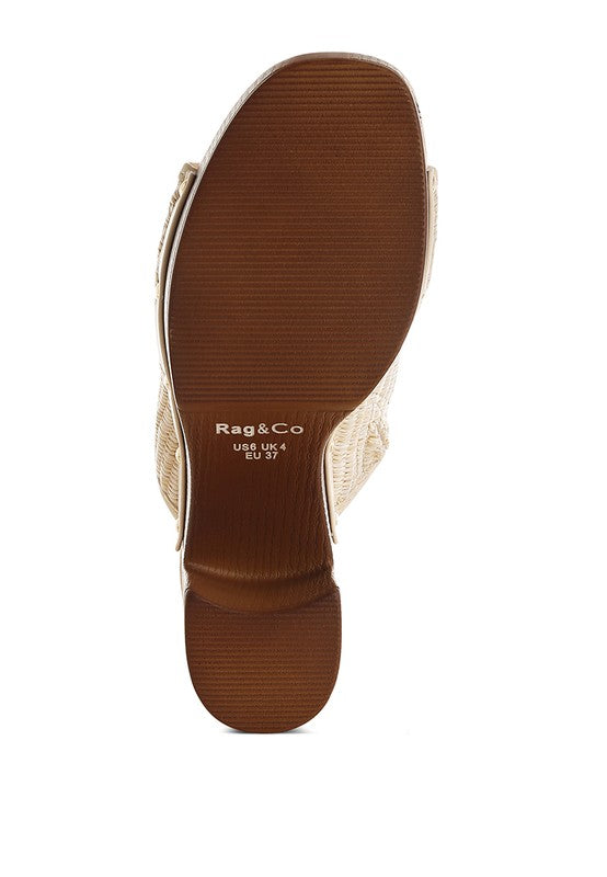 Marengo Raffia Wooden Clogs