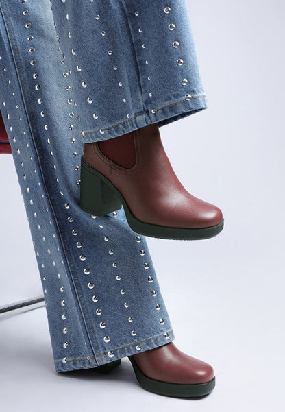 Scuala Faux Leather Chelsea Boots