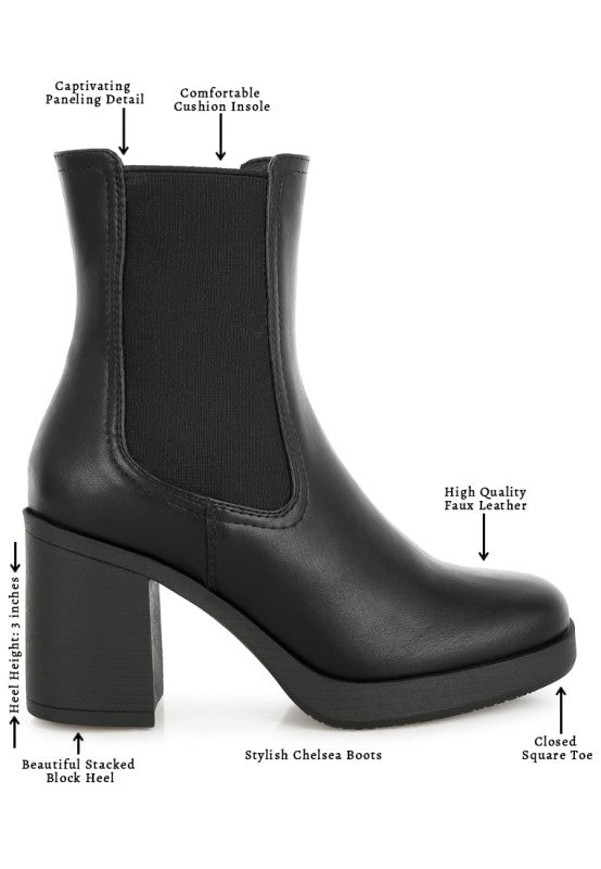 Scuala Faux Leather Chelsea Boots