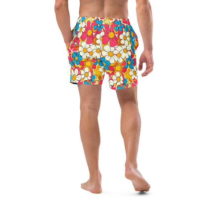 Yeehaw Flower Child Retro Men's Swim Trunks