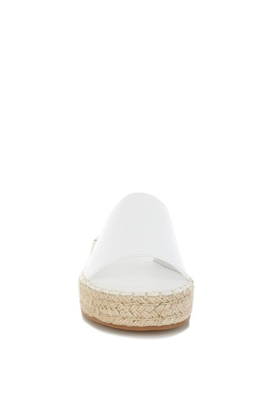 Scalar Genuine Soft Leather Espadrille Flatforms