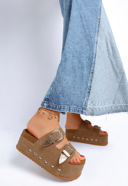 Zaphod Faux Leather Flatform Slip Ons