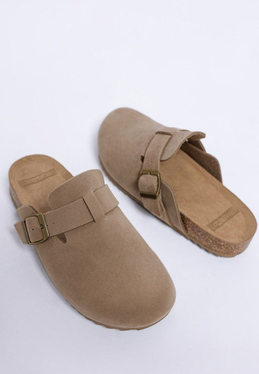 Ratiha Buckle Accent Slip-On Footbed Mules
