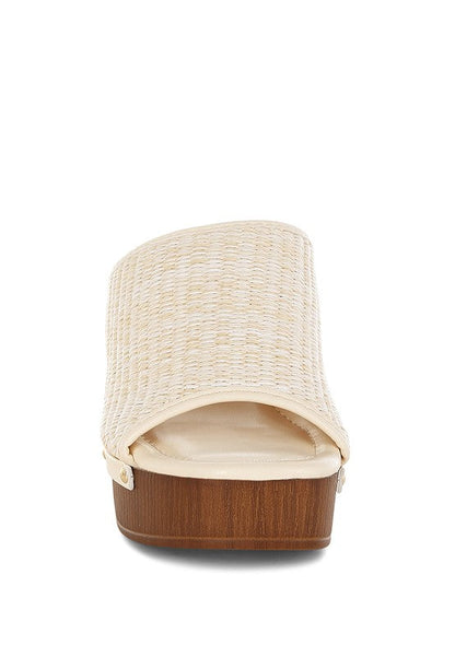 Marengo Raffia Wooden Clogs