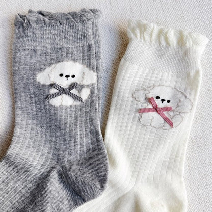 Bichon Puppy Design Socks Set Of 2