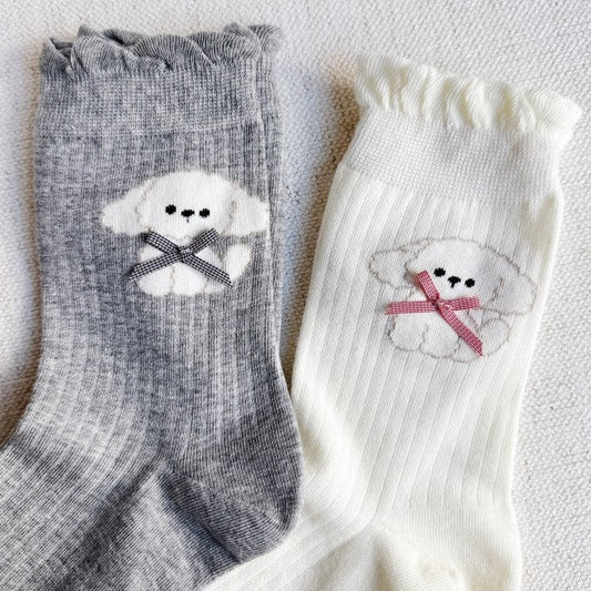 Bichon Puppy Design Socks Set Of 2