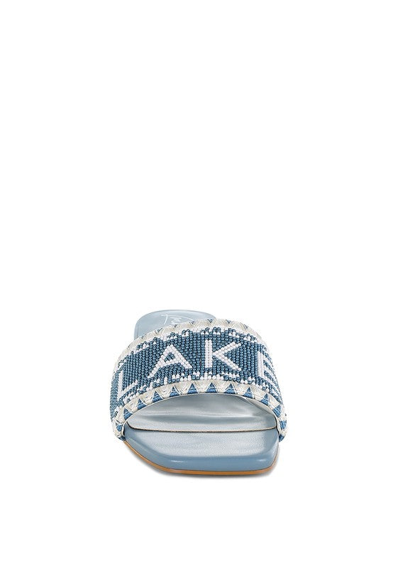 Vacay Babe Lake Como Beaded Slip-On Heels