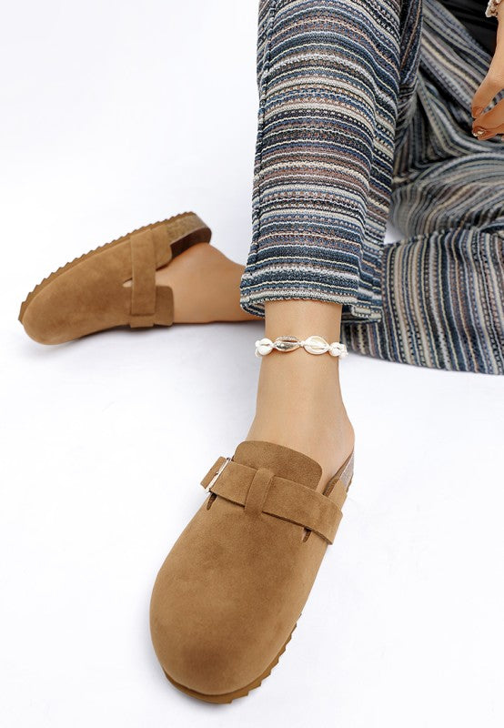 Ratiha Buckle Accent Slip-On Footbed Mules