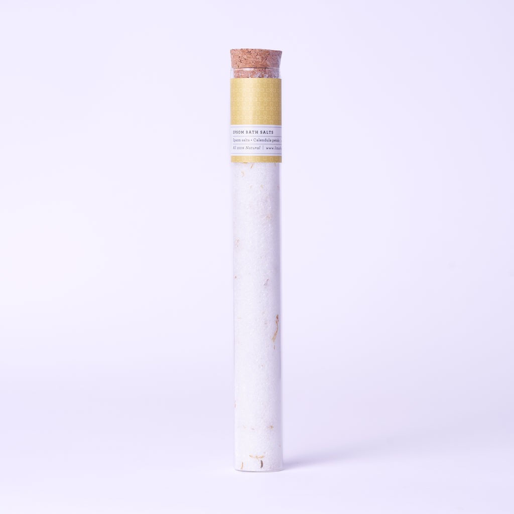 Natural Bath Salts Gift Set in 8 Glass Tubes