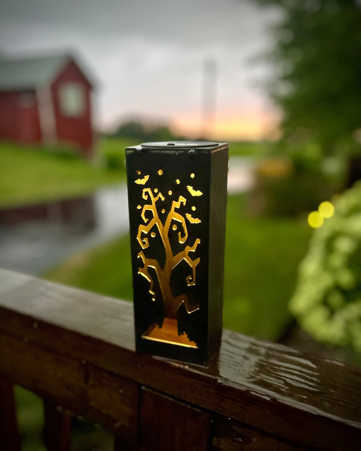 Spooky Tree Solar Tube Light - Steel