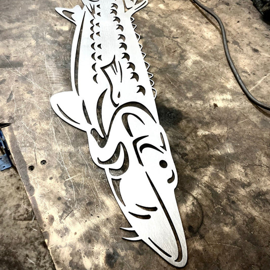 Steel Lake Sturgeon Wall Art