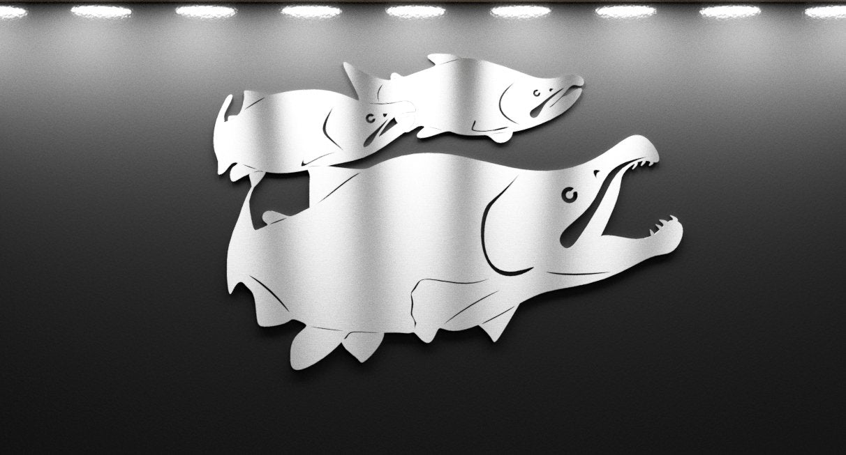 Steel School of Sockeye Salmon Wall Art