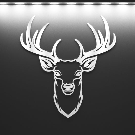 Steel Whitetail Buck Head Wall Art